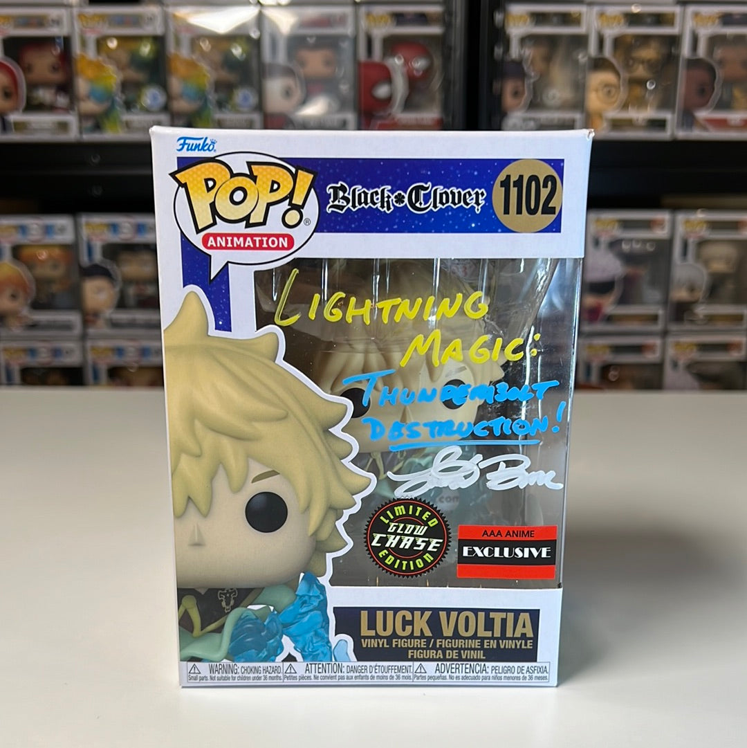 Funko Pop! Animation Black Clover Luck Voltia Chase #1102 Autographed - JSA Authenticated
