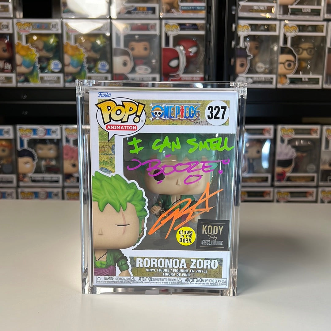 Funko POP Animation One Piece Roronoa Zoro GITD Kody Exclusive Autographed #327